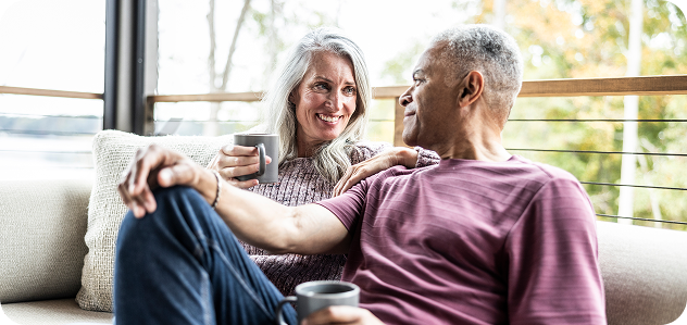 Retired couple having some disussion.